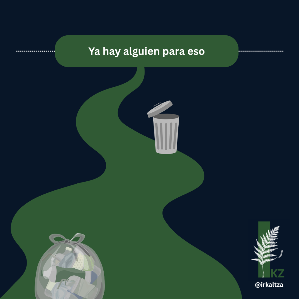 Una bolsa de basura tras una celebración como metáfora de la iniciativa y la responsabilidad asumida sin que nadie la pida.